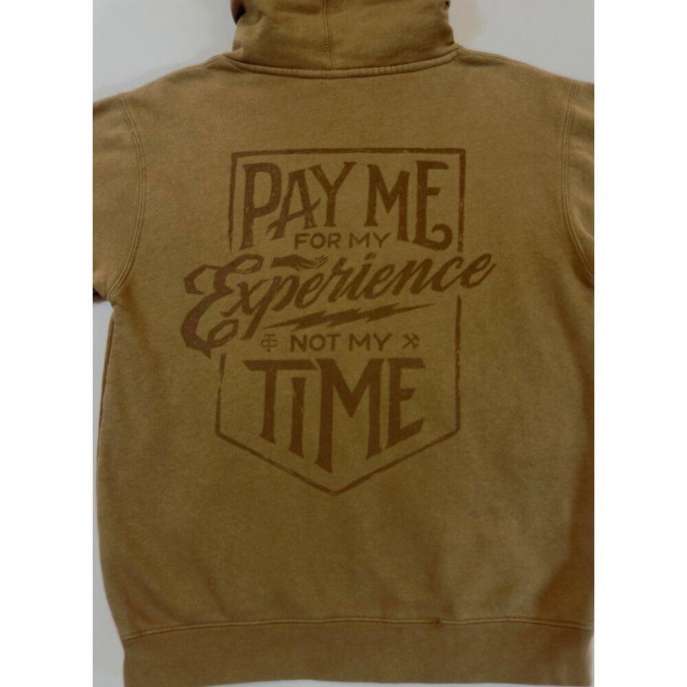 Troll Co Hoodie Brown Pay Me for My Experience Graphic Pullover Men's S Caramel - Picture 3 of 11